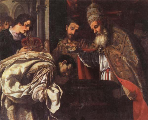 Jacopo Vignali St.Silvester,Pope,Baptizes the Emperor Constantine